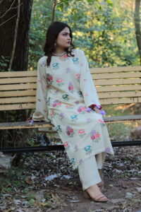 2 piece embroidered karandi suit