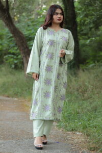 2 piece embroidered karandi suit