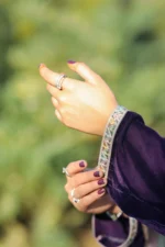 Elegant Velvet 3-Piece Dress in rich deep purple color - Image 2